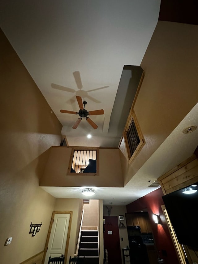 interior details with ceiling fan