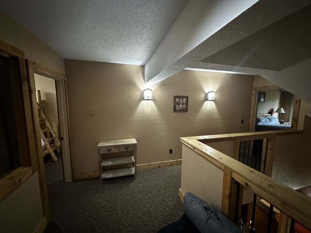 5900 Water Rd Unit 313, Rothbury, MI 49452 - carpeted cinema featuring a textured wall, a textured ceiling, and baseboards