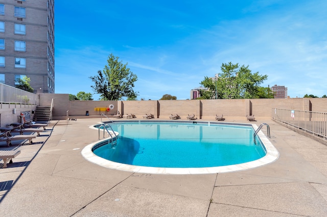 view of pool featuring a patio