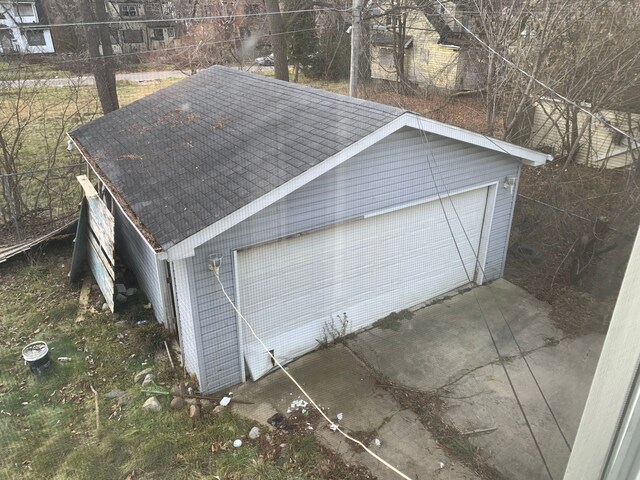 view of garage