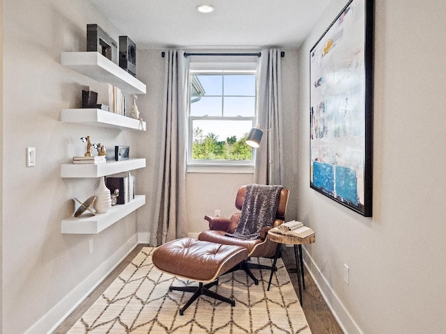 living area with light wood-type flooring