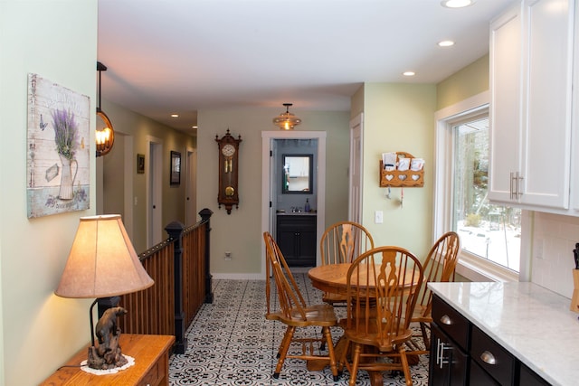 122 Park Ave, Frankfort, MI 49635 - dining space with recessed lighting and baseboards