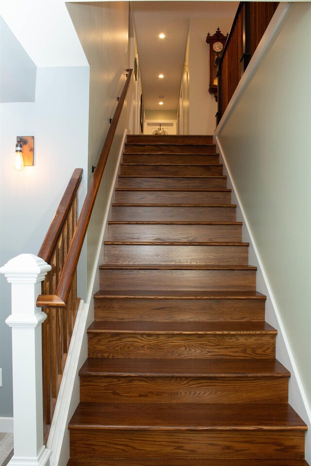 122 Park Ave, Frankfort, MI 49635 - staircase with recessed lighting