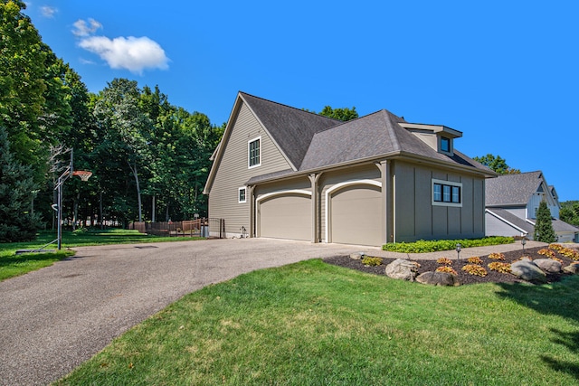 view of home's exterior featuring a lawn