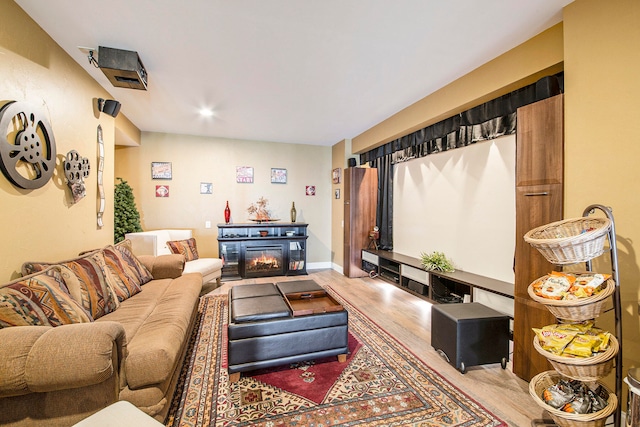 living room featuring light hardwood / wood-style floors