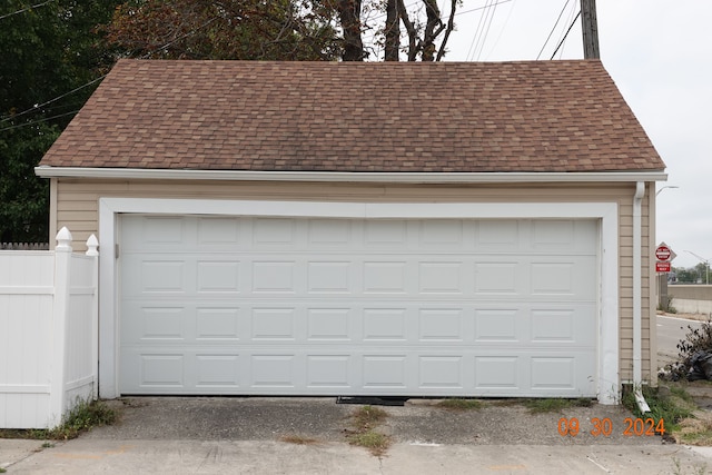 view of garage