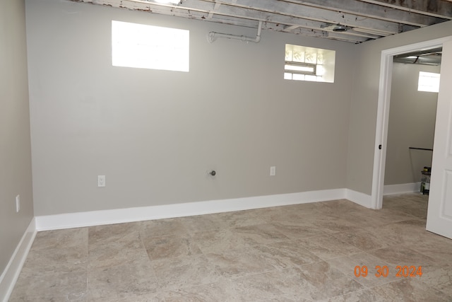 basement with a wealth of natural light