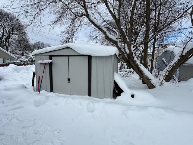 view of snow covered structure