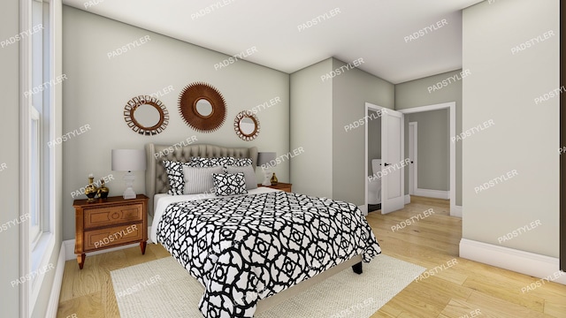 bedroom featuring hardwood / wood-style floors