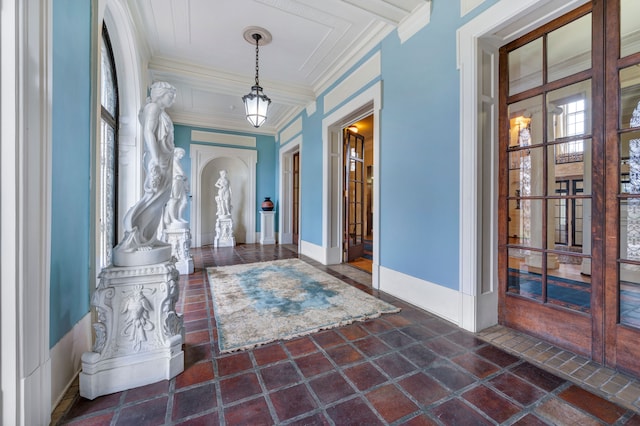 foyer entrance with crown molding