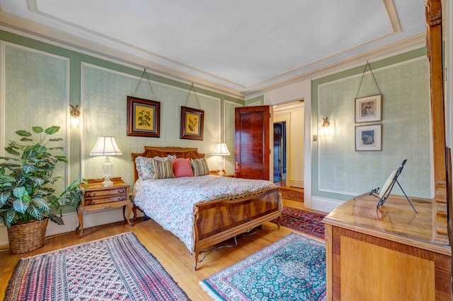 70 W Boston Blvd, Detroit, MI 48202 - bedroom with ornamental molding and light wood-type flooring