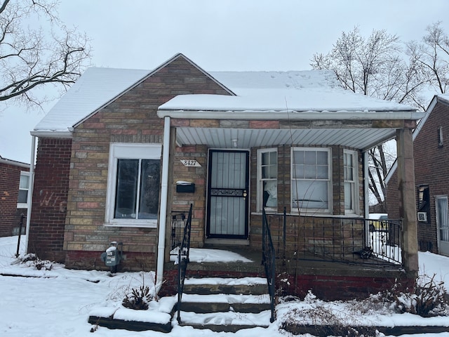 bungalow featuring a porch