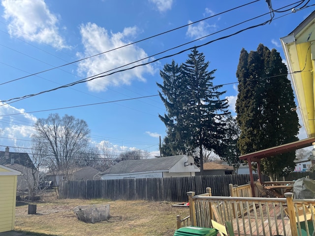 view of yard featuring a deck