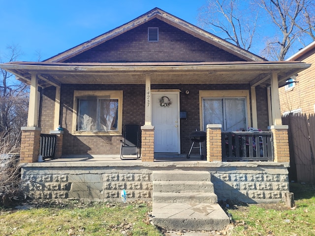 view of front of home with covered porch