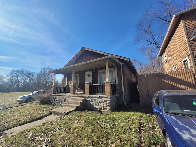 view of front of home featuring covered porch