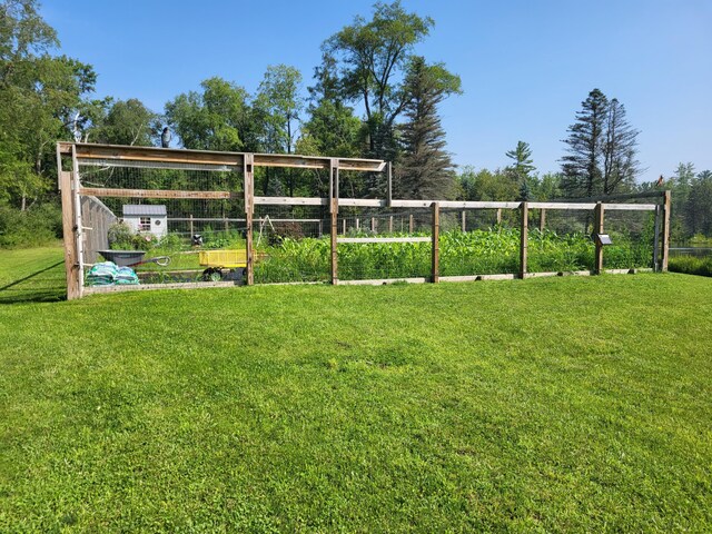 100 W Adams Rd, Farwell, MI 48622 - view of grassy yard featuring a garden