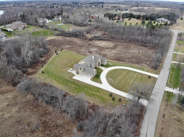 aerial view with a rural view