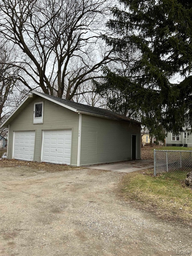 view of garage