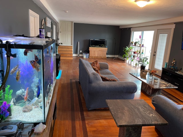 living room featuring wood-type flooring