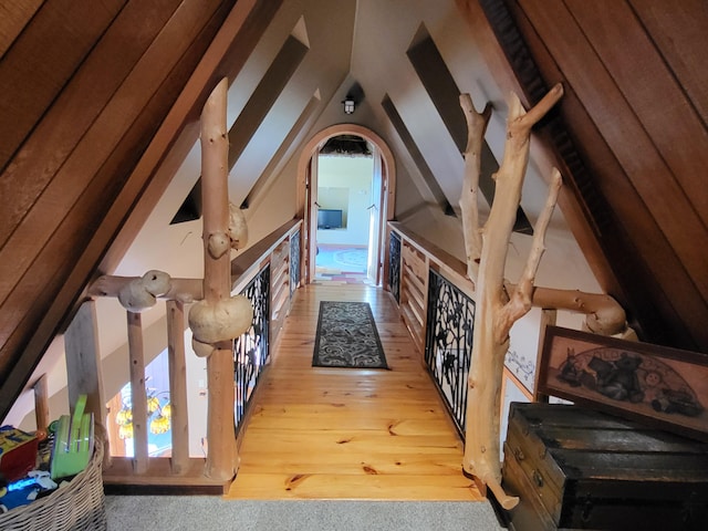 view of unfinished attic