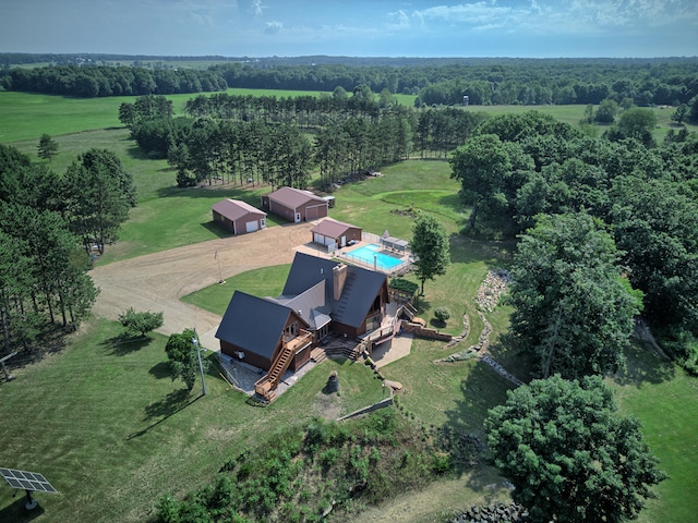 bird's eye view featuring a rural view