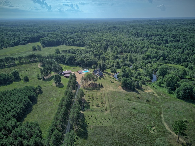 aerial view with a rural view