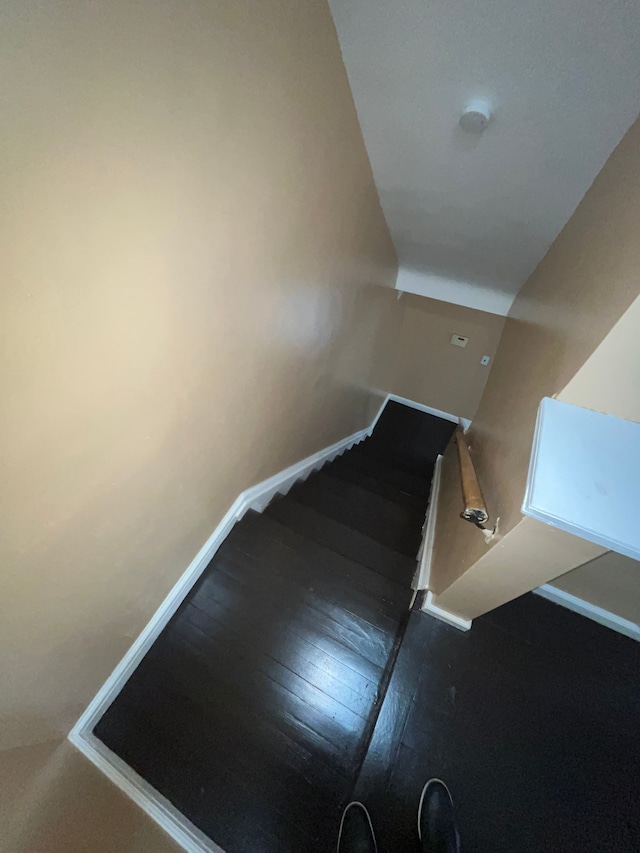 18903 Evergreen Rd, Detroit, MI 48219 - stairway featuring baseboards and hardwood / wood-style floors