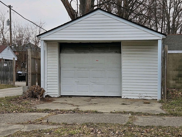 view of garage