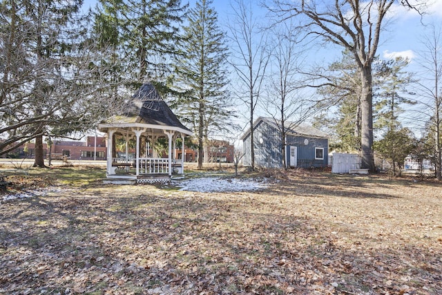 view of yard featuring a gazebo