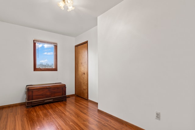 empty room with hardwood / wood-style flooring