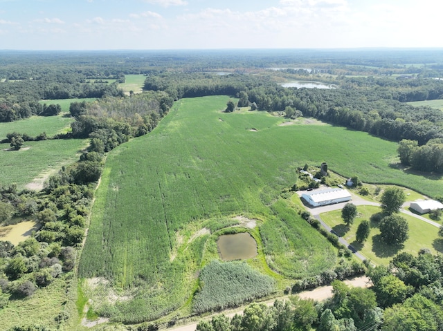 aerial view with a rural view and a water view