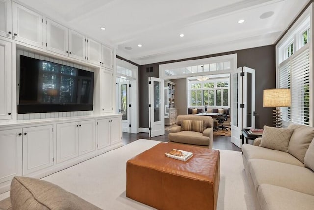 49106 Sun Valley Falls Blvd, New Buffalo, MI 49117 - living room featuring recessed lighting and dark wood-style flooring