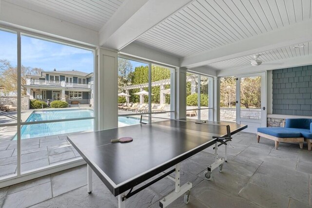 49106 Sun Valley Falls Blvd, New Buffalo, MI 49117 - sunroom / solarium with beamed ceiling and plenty of natural light