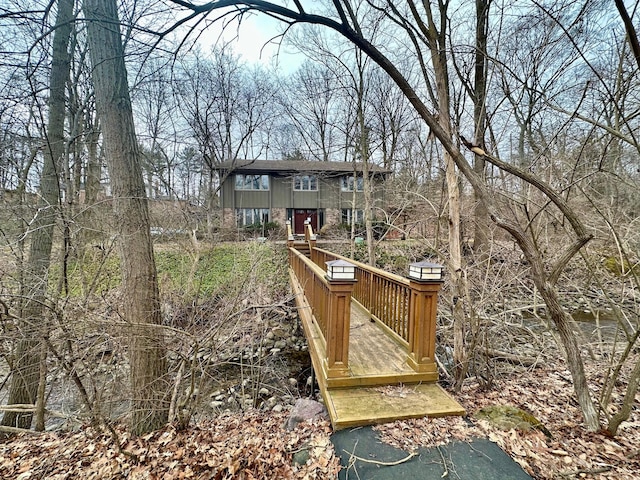 28405 Danvers, Farmington Hills, MI 48334 - back of house with a wooden deck