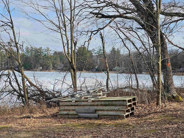 view of yard with a water view