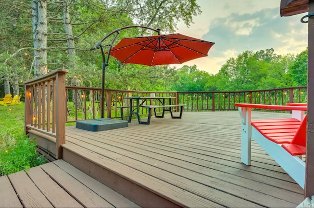 view of wooden deck