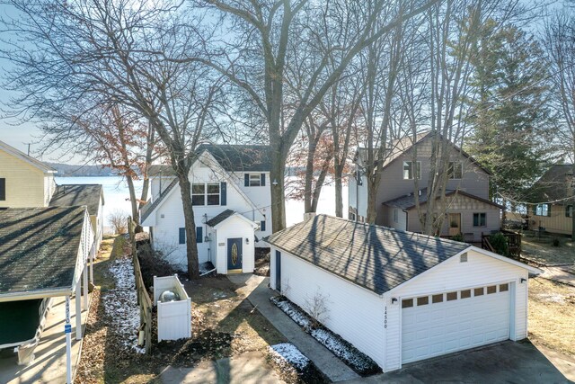 exterior space featuring a garage