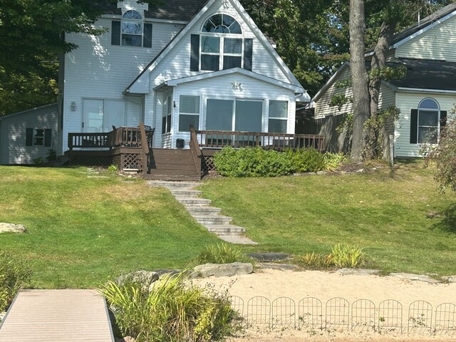 view of front of house featuring a deck