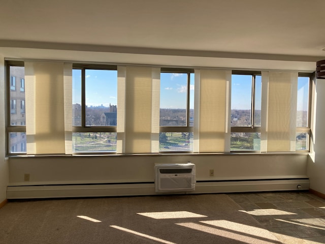 carpeted spare room featuring a wealth of natural light