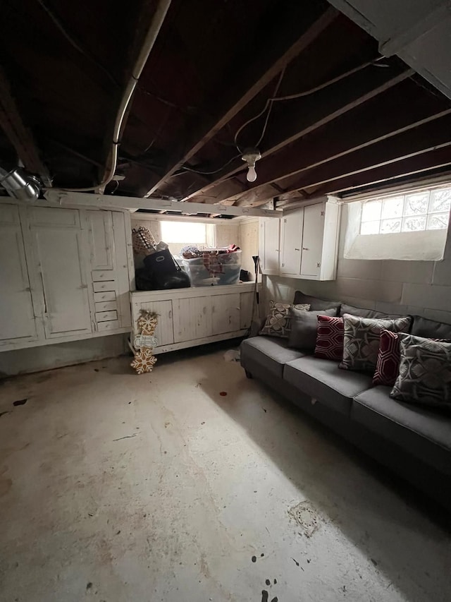 view of basement