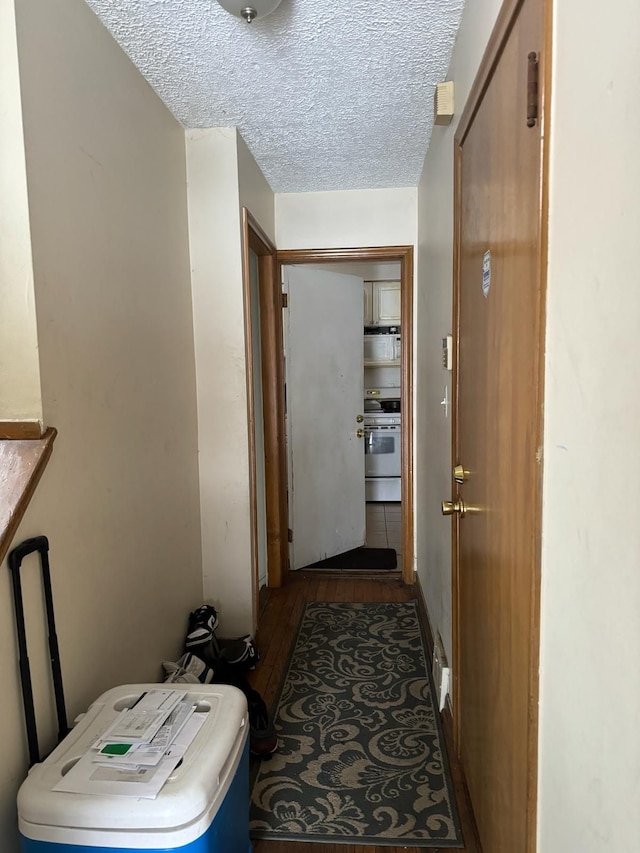 20920/2 Moross Rd, Grosse Pointe, MI 48236 - corridor with wood finished floors and a textured ceiling