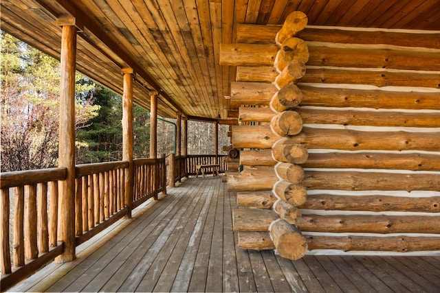 deck with covered porch