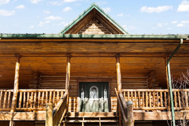 exterior space featuring covered porch