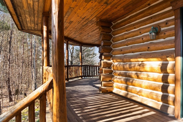 wooden deck with a porch