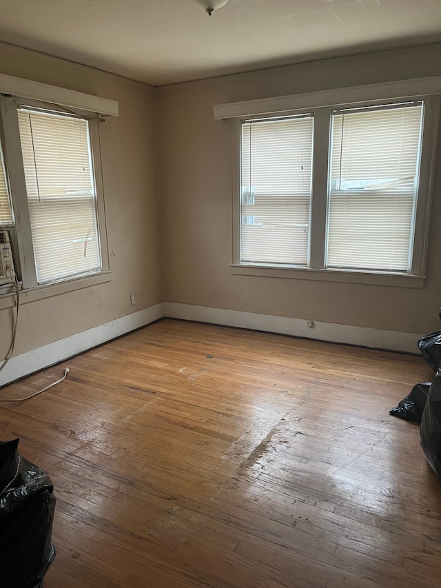 empty room with light wood-type flooring