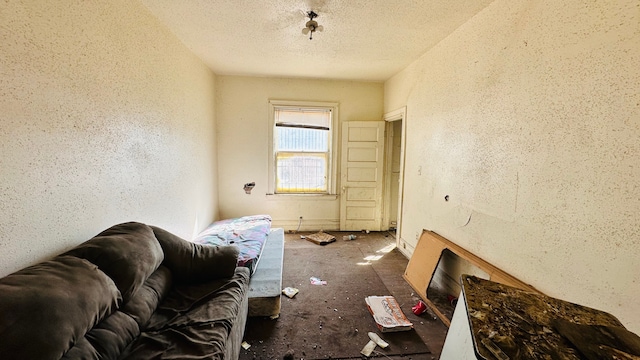108 Mount Vernon St, Detroit, MI 48202 - living area featuring a textured wall and a textured ceiling