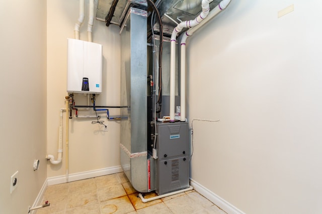 utilities featuring tankless water heater