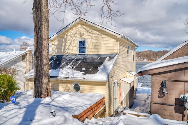 view of snowy exterior