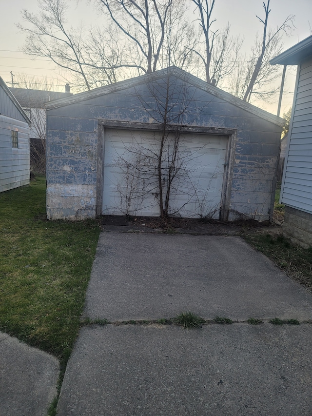 view of garage