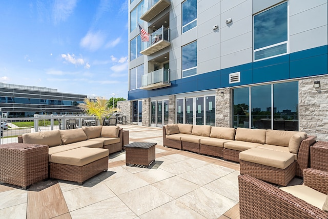 view of patio with an outdoor hangout area